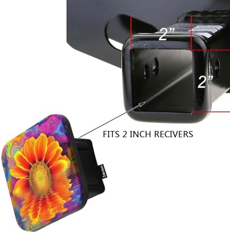 Swono Sunflower Tow Hitch Covers Bright Reflection Wave Colorful Sunflowers - Image 3