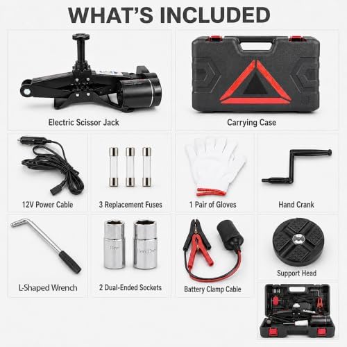 ROGTZ Electric Scissor Car Jack Kit 3T Portable Auto Car Lift Floor Jack - Image 5