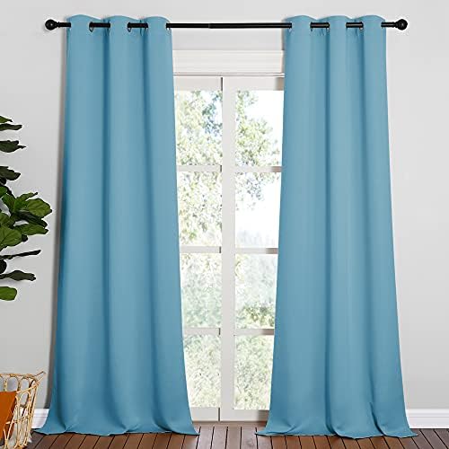NICETOWN Room Darkening Curtain Panels, 2 Panels, 42 x 90-inch, Teal Blue - Image 2