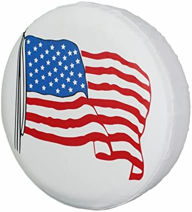 American Flag White Spare Tire Cover - Image 2