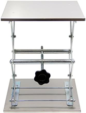 HFS Lab Jack Lift Table Scissor Stand Platform 8x8" Stainless Steel Max. Height - Image 7