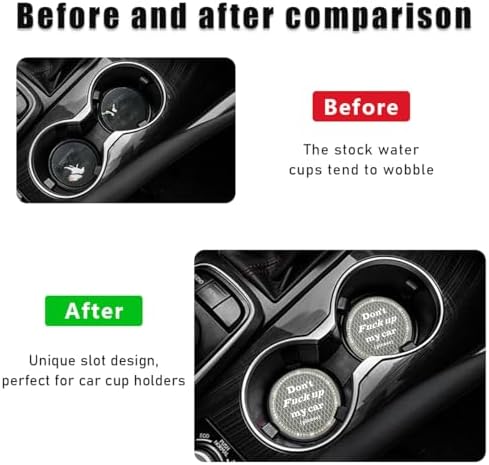 2 PCS Bling Car Cup Coaster, 2.75 Inch Anti-Slip Cup Holder Insert Coasters - Image 5