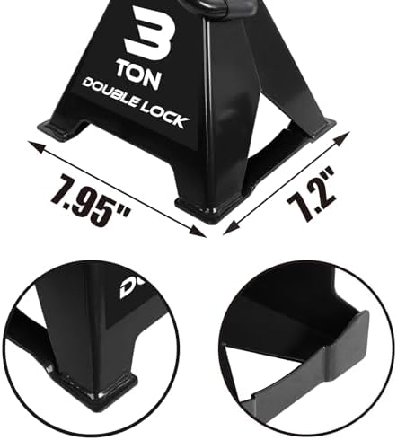 Torin AT43005AB Steel Heavy Duty Jack Stands: Double Locking Pins, 3 Ton - Image 4