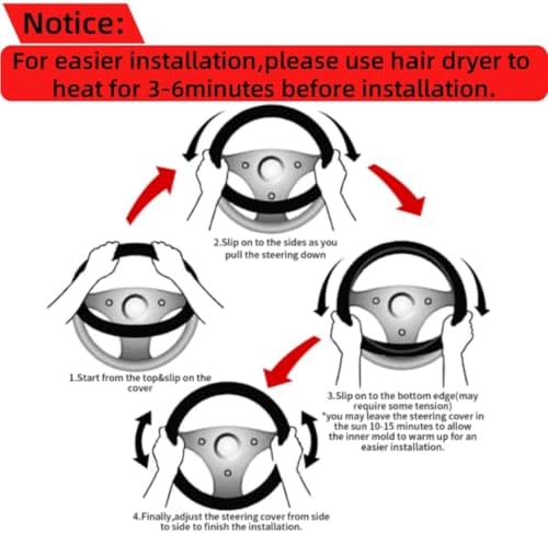 Leather Steering Wheel Cover Compatible - Image 3