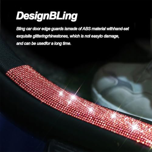 2PCS Bling Car Door Sill Protector, Shiny Crystal Rhinestone Door Edge Entry - Image 3