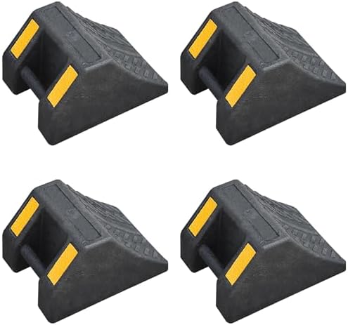 OrangeStar 4-Pack Heavy Duty Rubber Wheel Chocks by OrangeStar