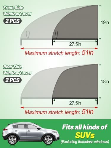 PAMASE Set of 4 Car Window Shades - Image 4