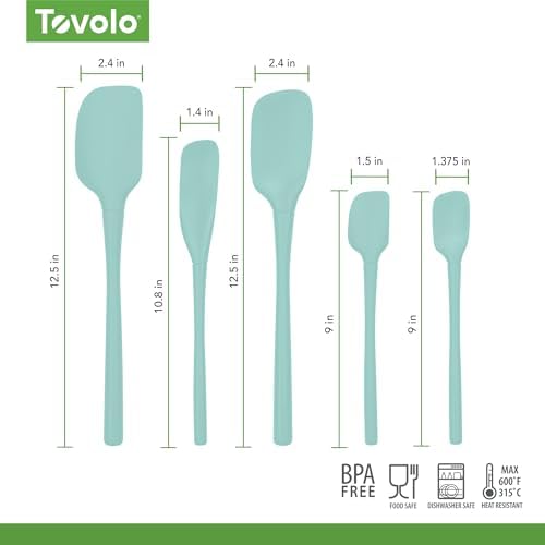 Tovolo Flex Core 5 Piece Silicone Spatula Set Heat Resistant All Silicone - Image 6