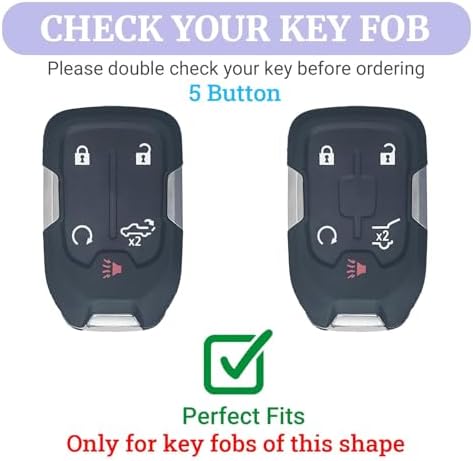 Joouheax for Chevy Soft TPU 5-Button Key Fob Cover, Soft TPU - Image 2