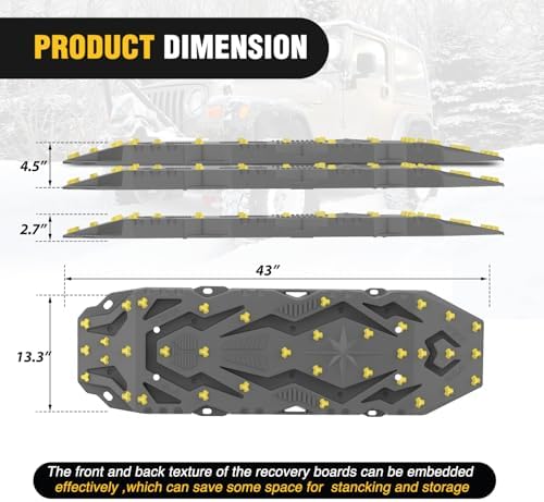 Nilight Recovery Off-Road Traction Boards 2Pcs 43"L x 13.3"W - Image 2