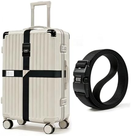 Cross-Strap，Combination Lock Luggage Straps, Adjustable Suitcase Belts by Unknown