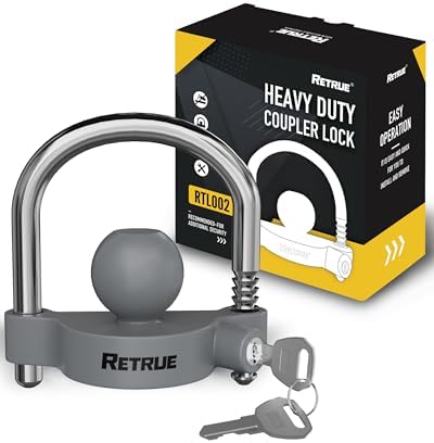 RETRUE Universal Trailer Coupler Lock, Adjustable Hitch Ball Lock by RETRUE-YourReliablePartner