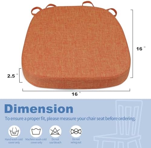 BUYUE Thickened 2.5" Dining Chair Cushions Set of 4, U-Shape High Density Foam - Image 3