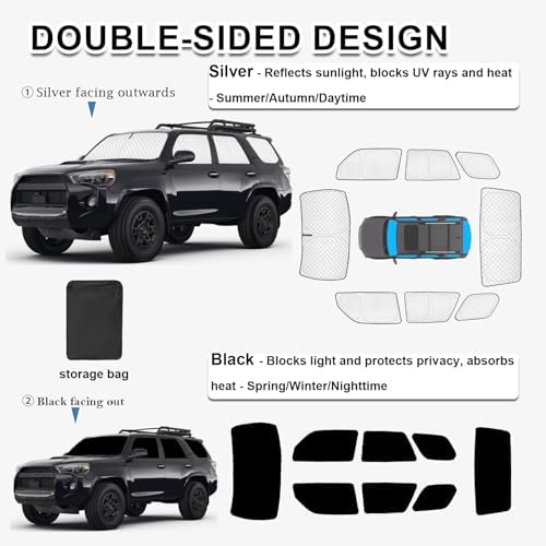 KMF 8pcs Thicken Car Window Shades - Image 4