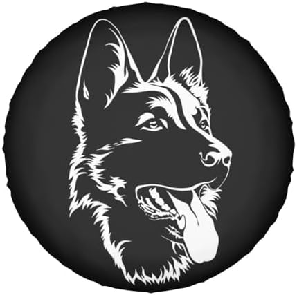 German Shepherd Dog Portrait Spare Tire Cover Waterproof Dust-Proof Tire Wheel - Image 7