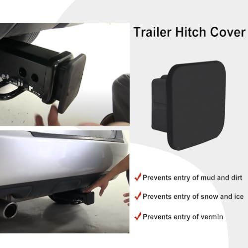 2 Inch Trailer Hitch Cover Black Rubber Tow Receiver Tube Plug Cap Fits - Image 7