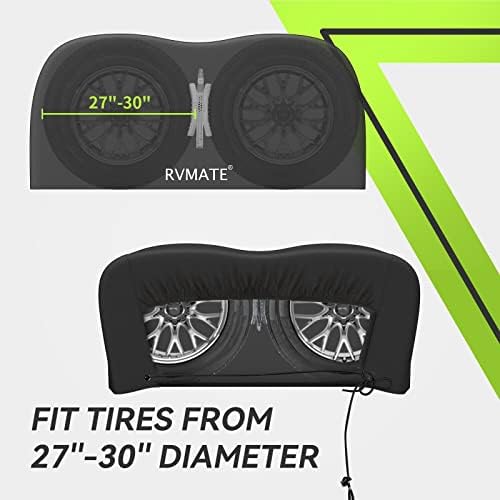 RVMATE RV Tire Covers, Dual Axle Wheel Cover 2 Pack, Fits 27"-30" Dia. Tire - Image 3