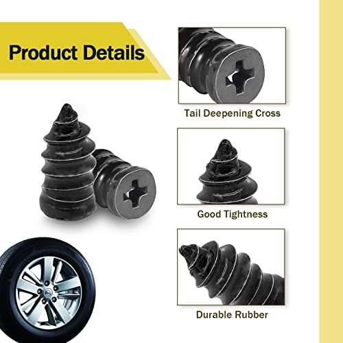 60PCS Tire Repair Rubber Nail, Vacuum Tire Repair Kits Spiral Rubber Nails - Image 3