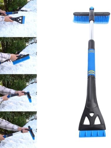 ibasenice Car Snow Ice Scraper and Brush Telescopic Blue Cleaning Tool - Image 7