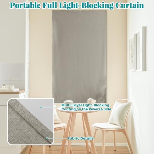 100% Blackout Magic Tape Stick On Curtains Window Shades Pull Down Blackout - Image 6