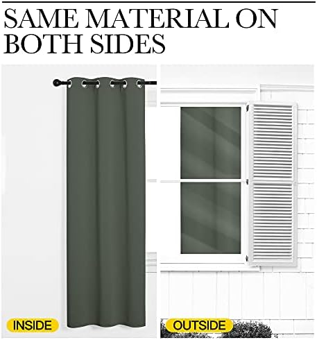 NICETOWN Blackout Draperies Curtains, 1 Pair, 55 x 120-inch, Dark Mallard - Image 6