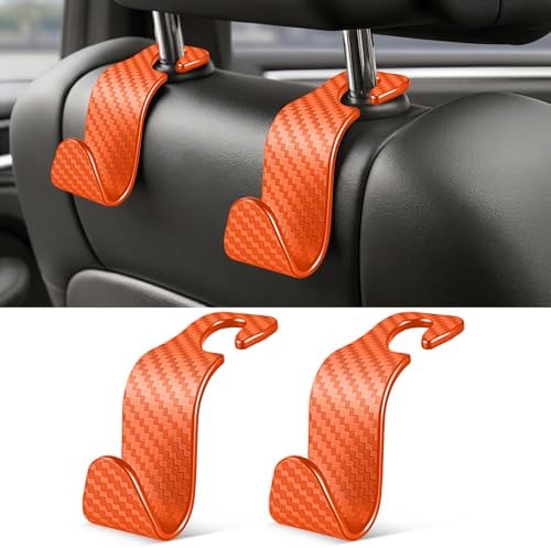 SINGARO Universal 2 Pack Car Seat Headrest Purse Hook, Carbon Fiber Back Seat by SINGARO
