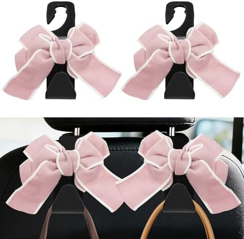 2PCS Car Seat Headrest Hooks, Car Bag Hooks, Cute Bow Knot Vehicle Seatback by Unknown