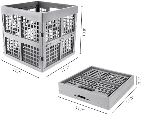 Eslite 3-Pack Collapsible Plastic Storage Crates, Foldable Crates - Image 3
