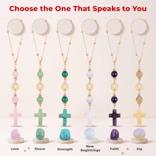 Cross for Car Mirror Hanging, Drive Safe Rear View Mirror Cross Ornament Charm - Image 3