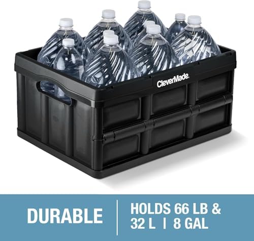 CleverMade Collapsible Storage Bins, 32L 3 Pack, 66 lb Stackable - Image 5