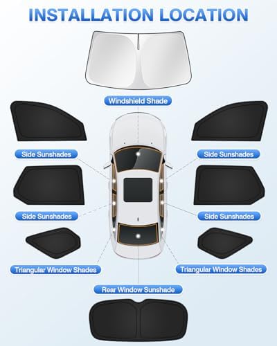 Canvcle Sunshades for 2023-2025 2026 Honda Pilot Accessories Windshield Sun - Image 5