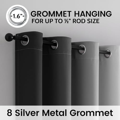 SimpleHome 100% Blackout Ombre Bedroom Curtains Black and Greyish White - Image 6