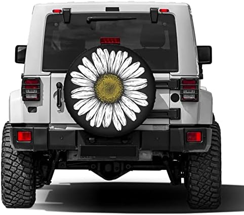 Daisy Flower Spare Tire Cover Dust-Proof Wheel Tire Cover Fit Trailer, SUV and - Image 2