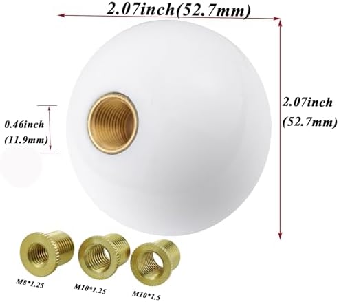 Abfer 5 Speed Shift Knob Upper Left Gear Shift Knobs White Ball - Image 3