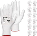 KAYGO Safety Work Gloves for Men Women, PU Coated Palm & Fingers by KAYGO