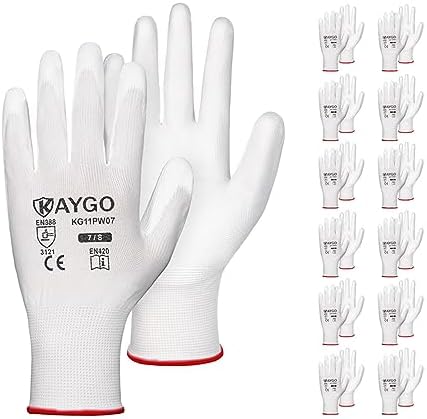 KAYGO Safety Work Gloves for Men Women, PU Coated Palm & Fingers by KAYGO