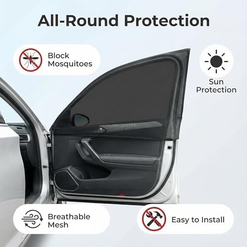 2 Pack 21''x40'' Car Front Side Window Screen Mesh Shades - Image 2