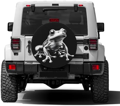 White Frog Spare Tire Cover Dust-Proof Wheel Tire Cover Fit Trailer, SUV and - Image 2