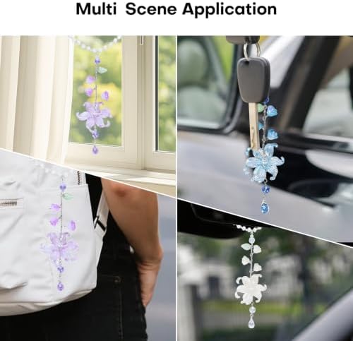 Blue Waterlily Leaf Resin Car Charm – Rearview Mirror Hanging Decor - Image 7