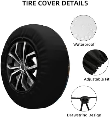 Starry Sky Deer Spare Tire Cover Wheel Protectors Weatherproof Deer Pattern - Image 3