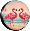 Spare Tire Cover，2 Flamingos On The Beach Camper Spare Tire Cover Waterproof by Unknown