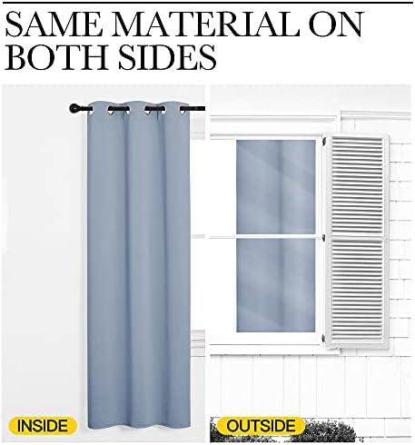 NICETOWN Vintage Blue Blackout Curtains, 2 Panels, Vintage Blue - Image 5