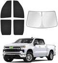 Canvcle Sunshades for 2019-2025 2026 GMC Sierra/Chevy Silverado 1500 2500 3500 by Canvcle