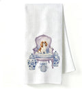 Cavalier King Charles Spaniel Kitchen Towel, Chinoiserie Dog Dish Towel by Unknown