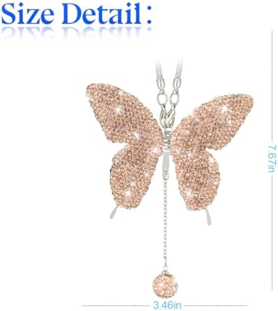 zipelo Rhinestone Butterfly Rearview Mirror Charm - Image 2