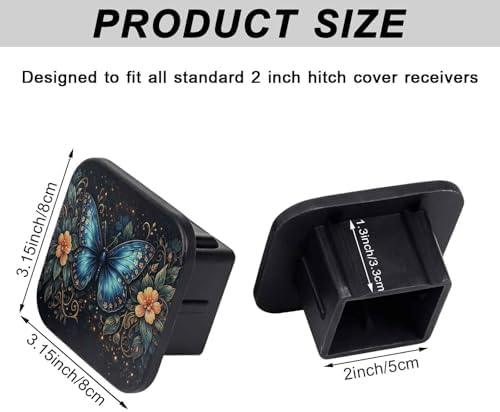 Trailer Hitch Cover 2 Inch Square Receiver Hitch Cover Rubber Tube Plug - Image 2