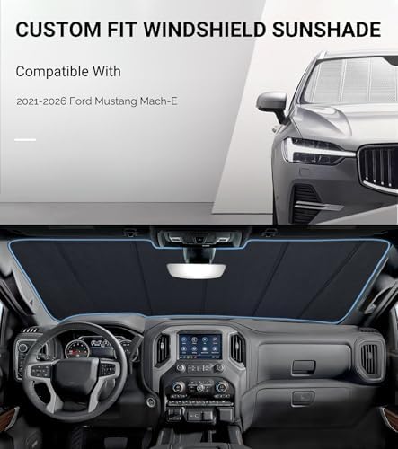 Pigenius Windshield Sun Shade for Ford Mustang Mach-E 2021-2025. Full Coverage - Image 2