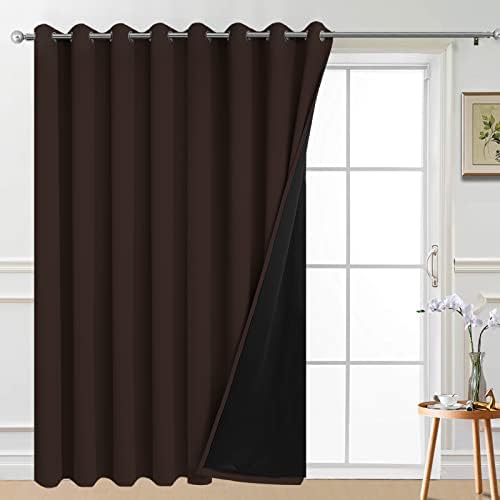 Yakamok Brown 100% Blackout Patio Door Curtain Panels W100 x L96, 1 Panel by Yakamok