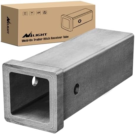 Nilight Hitch Adapter 2.5" x 10" Combo Bar Trailer Receiver Tube | Weld-on Raw by Nilight