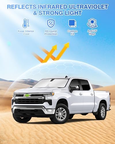 Canvcle Sunshades for 2019-2025 2026 GMC Sierra/Chevy Silverado 1500 2500 3500 - Image 2